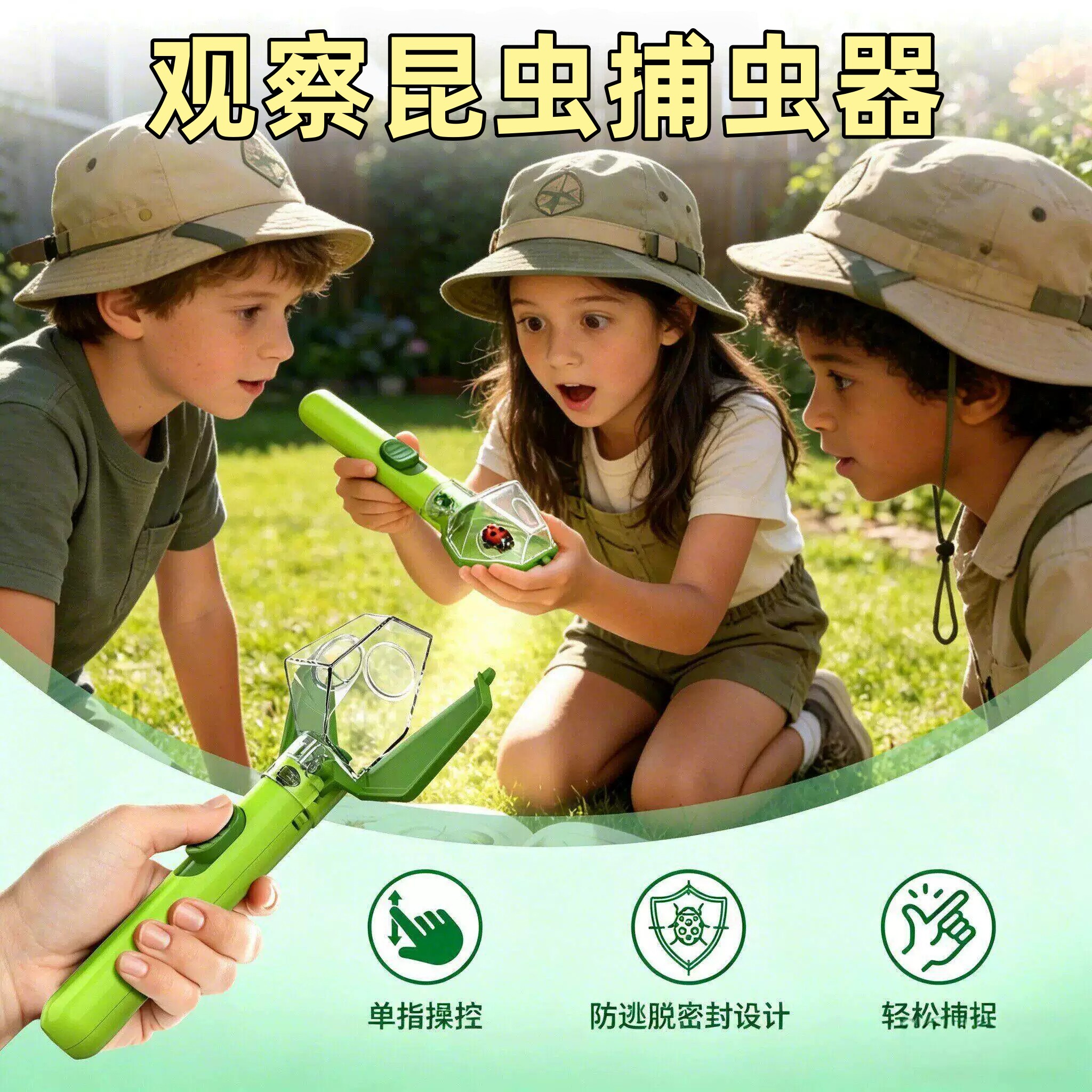 户外观察昆虫捕虫器安全免接触
