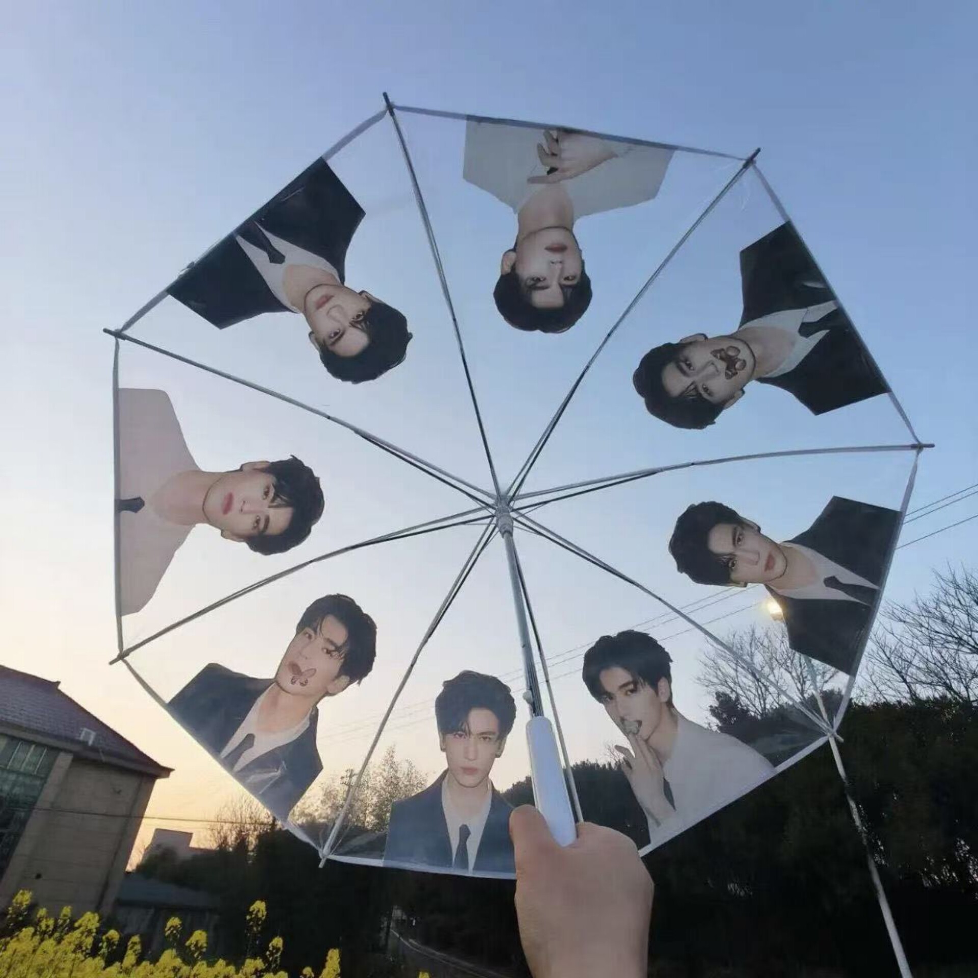 长柄伞张凌赫痛伞透明直杆伞