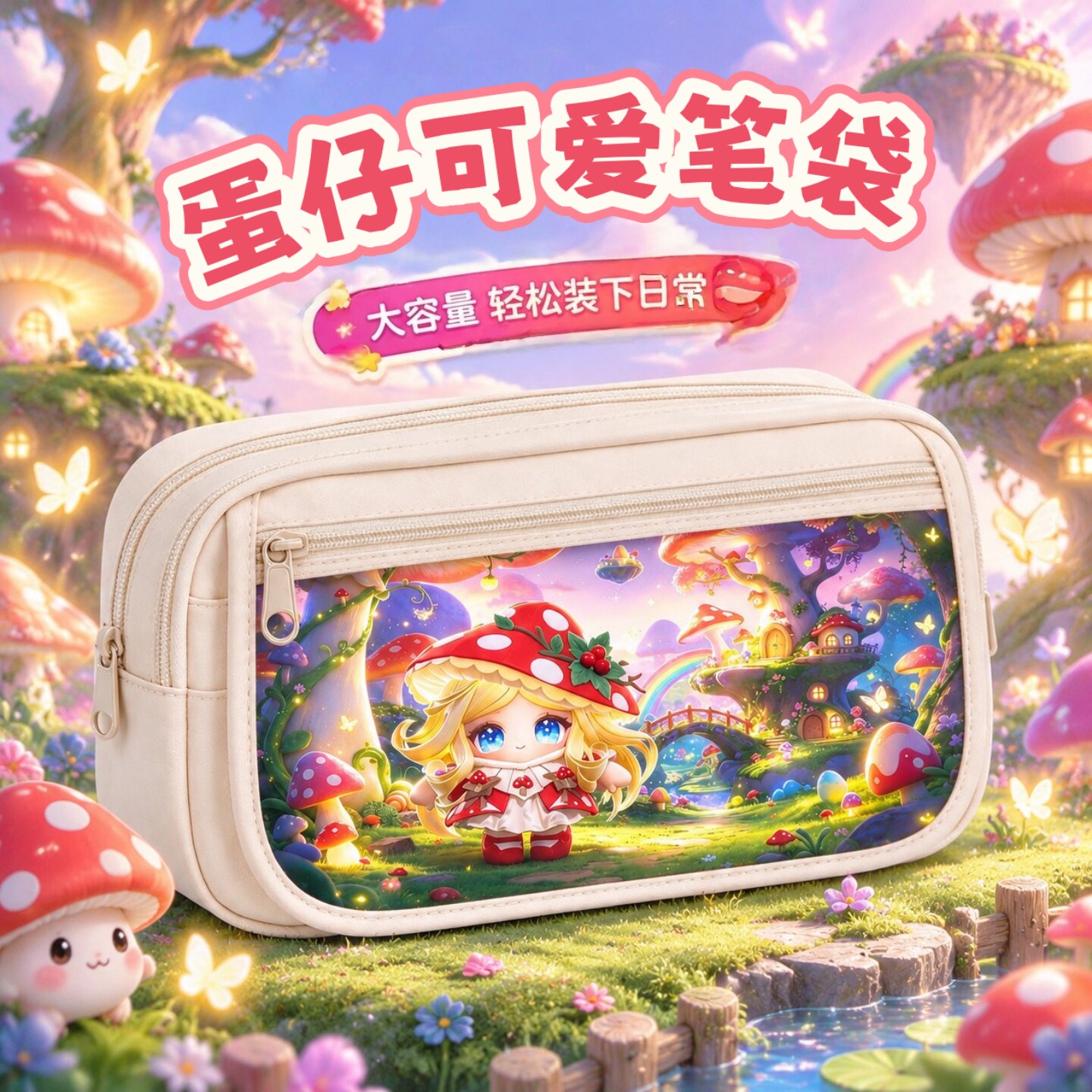 蛋仔动漫笔袋学生大容量多口袋