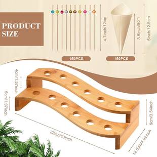 家用木质桌面置物架派对宴圆会甜甜点架实木形冰淇淋架子筒蛋筒架