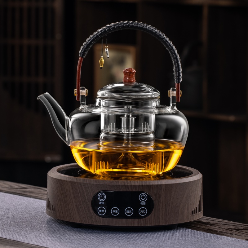 双内胆玻璃耐高温提梁煮茶壶