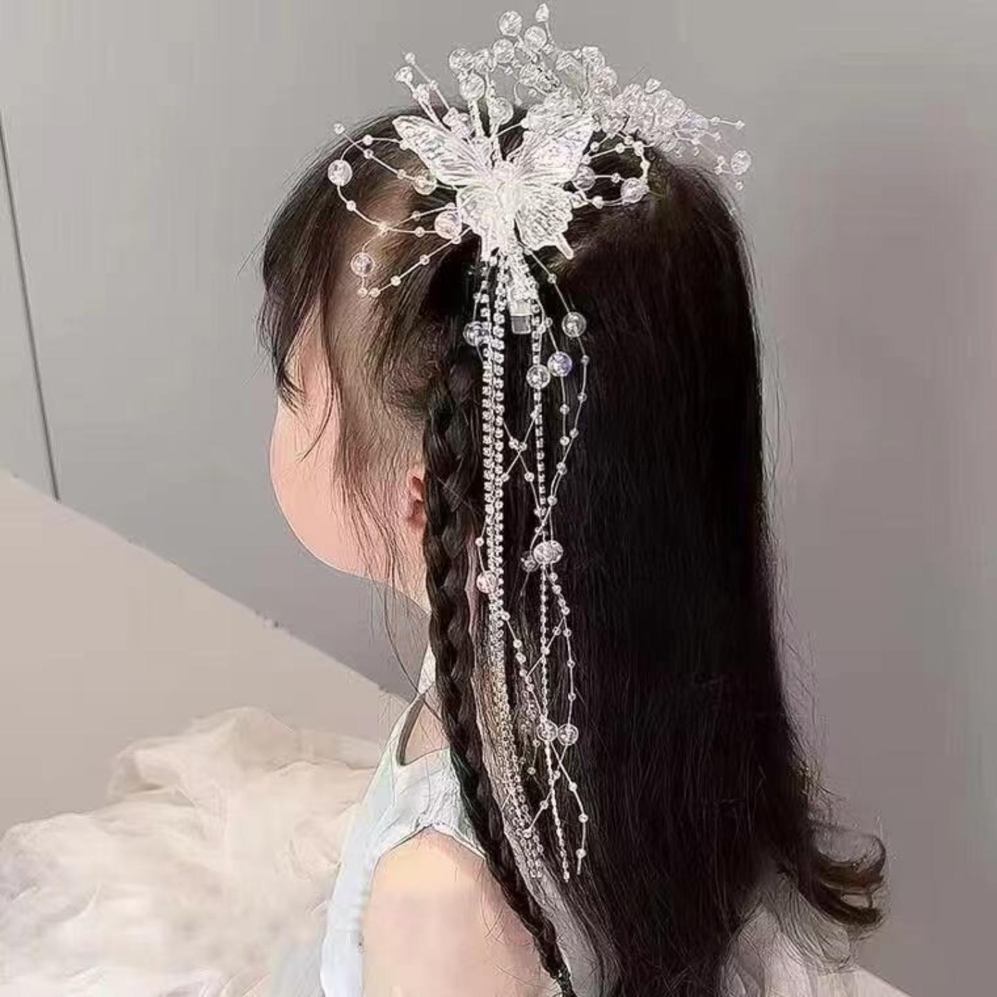 超仙炫彩儿童流苏发夹汉服配饰