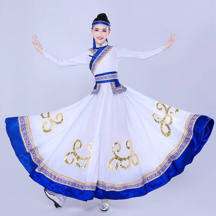 新款少数民族服饰男女蒙古族演出服装鸿燕女装舞蹈服天边表演服裙