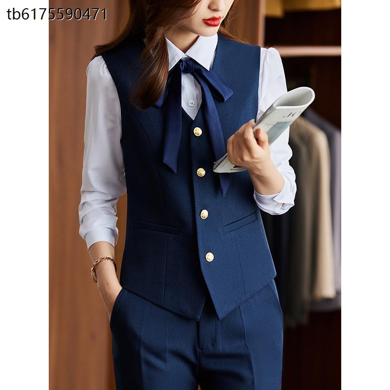 西装马甲女士套装职业气质工装正装珠宝店银行工作服马夹背心坎肩