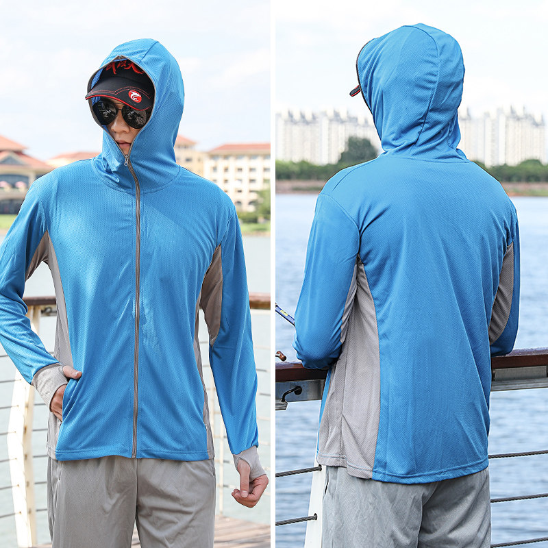 钓鱼防晒服夏季轻薄速干透气防蚊竹炭户外冰丝垂钓衣团队LOGO定制