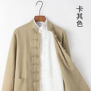 春夏棉麻青年汉服中国风唐装男女同款新中式外套中山装居士服唐制