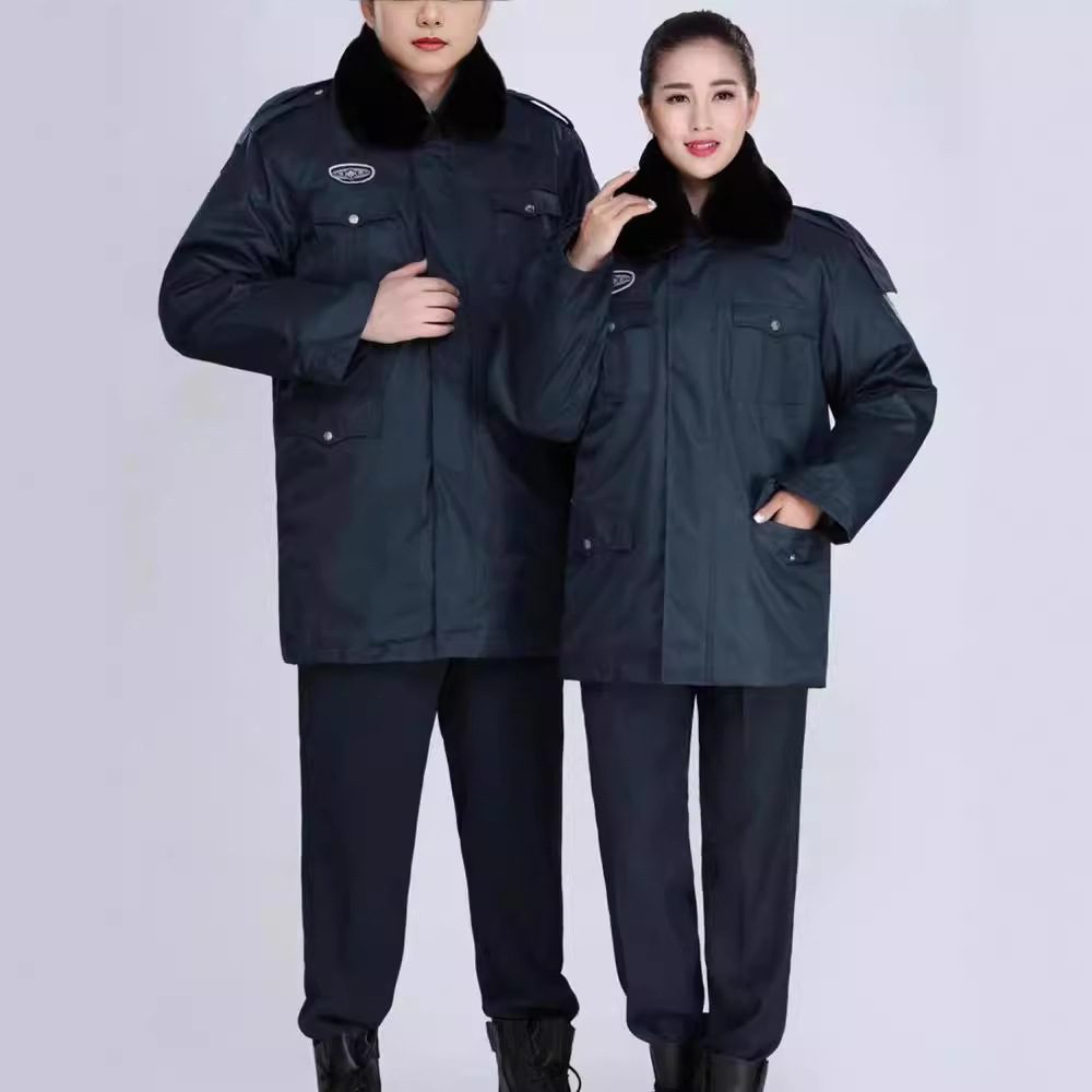 新式保安棉大衣冬季执勤棉服双层多功能加长厚保暖防寒服物业制服