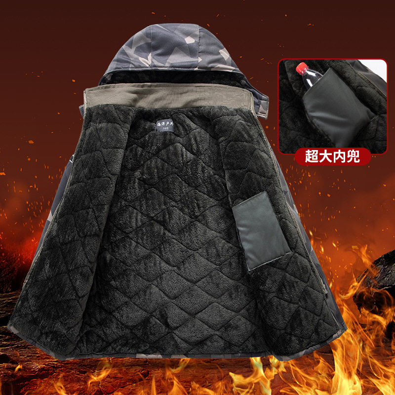 冬季工作棉服套装男加绒加厚棉袄