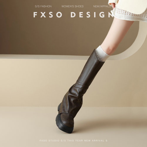 FXSO方巷美式高筒厚底小众长靴女