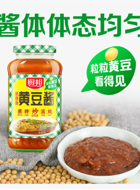 厨邦 黄豆酱 800g 原晒香黄豆酱 广式调味酱 拌饭火锅蘸料