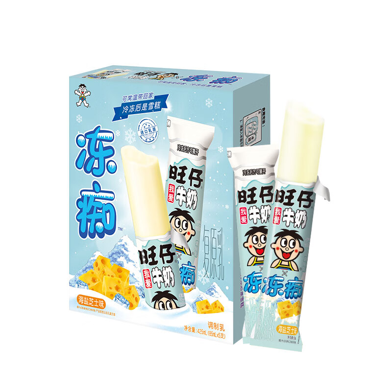 旺旺 冻痴 海盐芝士味 85ml*5 雪糕冰淇淋 棒棒冰果味饮料