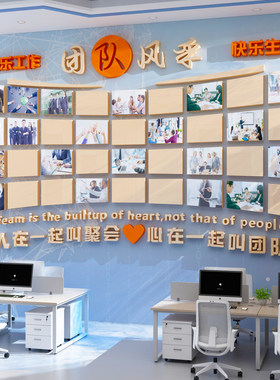 公告栏员工风采照片墙团队荣誉展示励志标语企业文化办公室装饰画