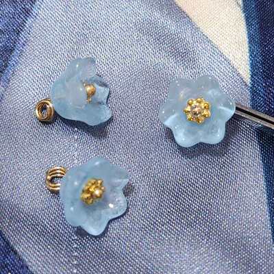 10mm琉璃花瓣纽扣新中式国风旗袍唐装汉服衬衫香云纱扣子高端