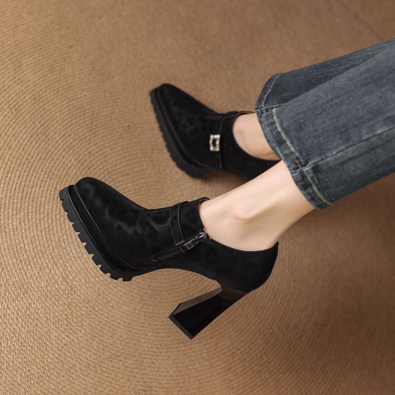 10.5cm高跟鞋女2026新款春秋百搭豹纹尖头防水台粗跟高跟深口单鞋,女鞋,深口单鞋,淘宝优惠券,粉丝福利购,淘宝优惠卷