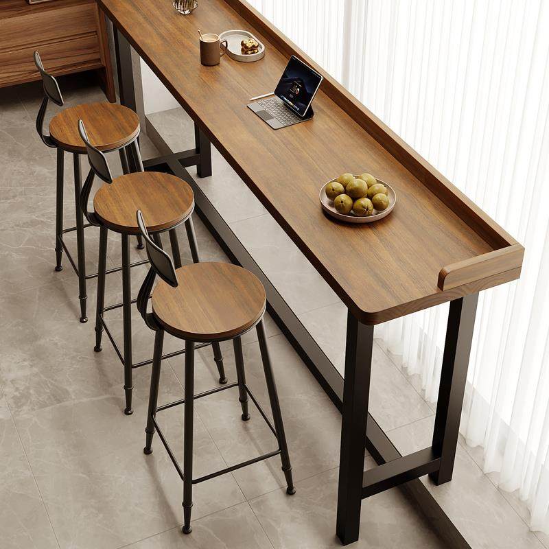 吧高台桌家用简约实木长条桌靠窗72531窄桌高台低阳脚长桌子脚桌