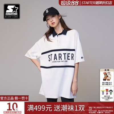STARTER短袖POLO衫2025夏季新款男女同款复古做旧印花休闲上衣