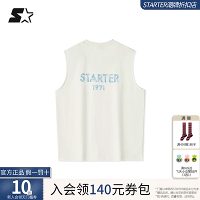 STARTER无袖背心2026夏季新款宽松休闲全棉背心男女同款内搭上衣