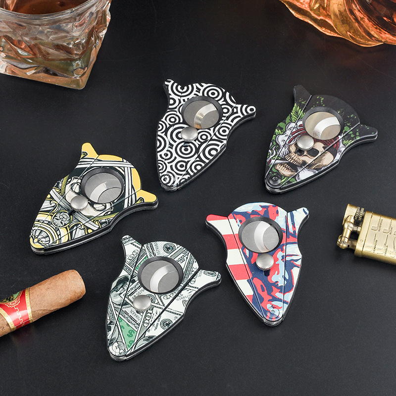 创意不锈钢双刃雪茄剪礼盒装