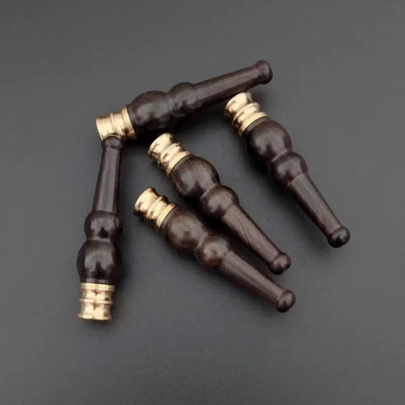 紫光檀实木烟嘴粗细烟两用清洗循环型过滤嘴小葫芦款木制烟具