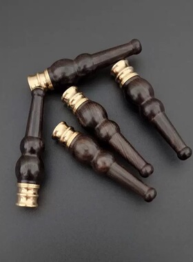 紫光檀实木烟嘴粗细烟两用清洗循环型过滤嘴小葫芦款木制烟具