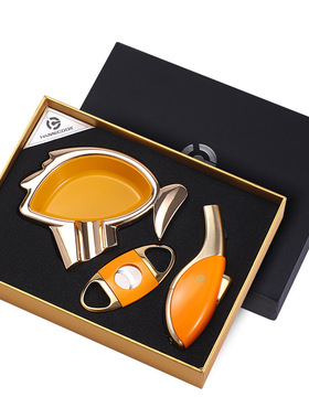 HANNICOOK汉尼库克雪茄剪刀打火机烟灰缸三件套装锋利钳便携