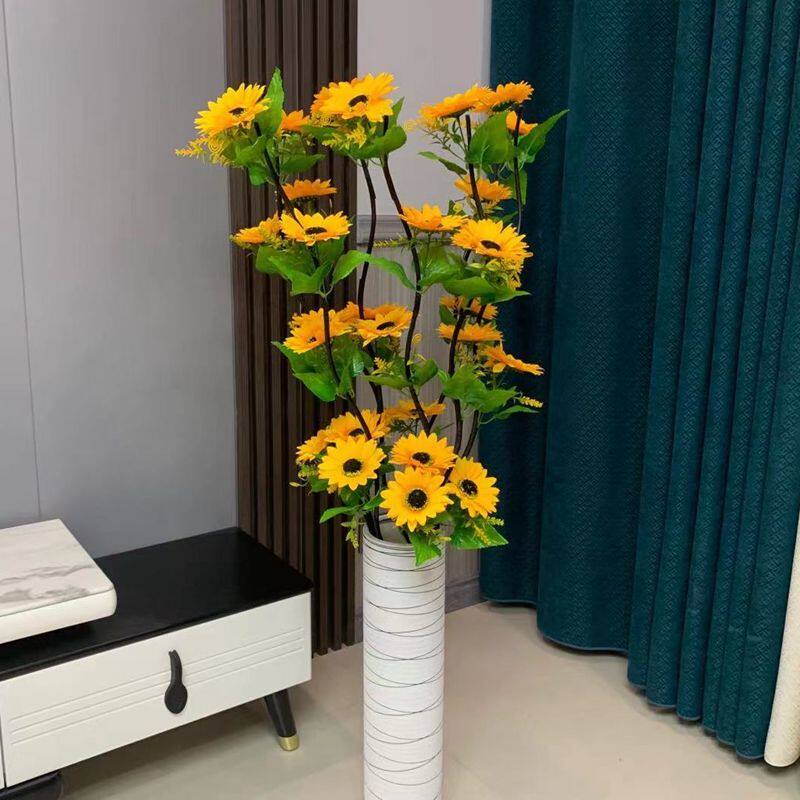 向日葵仿真花桃花客厅落地仿真假花干枝插花太阳花室内新房装饰花