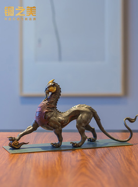铜美铜狮饰品山海经神兽狮工艺品办公桌饰领导礼品