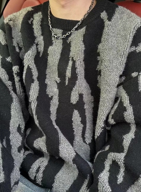 MHCF店长推荐潮牌街头慵懒风粗针织衫韩系上衣加厚百搭毛衣男女款