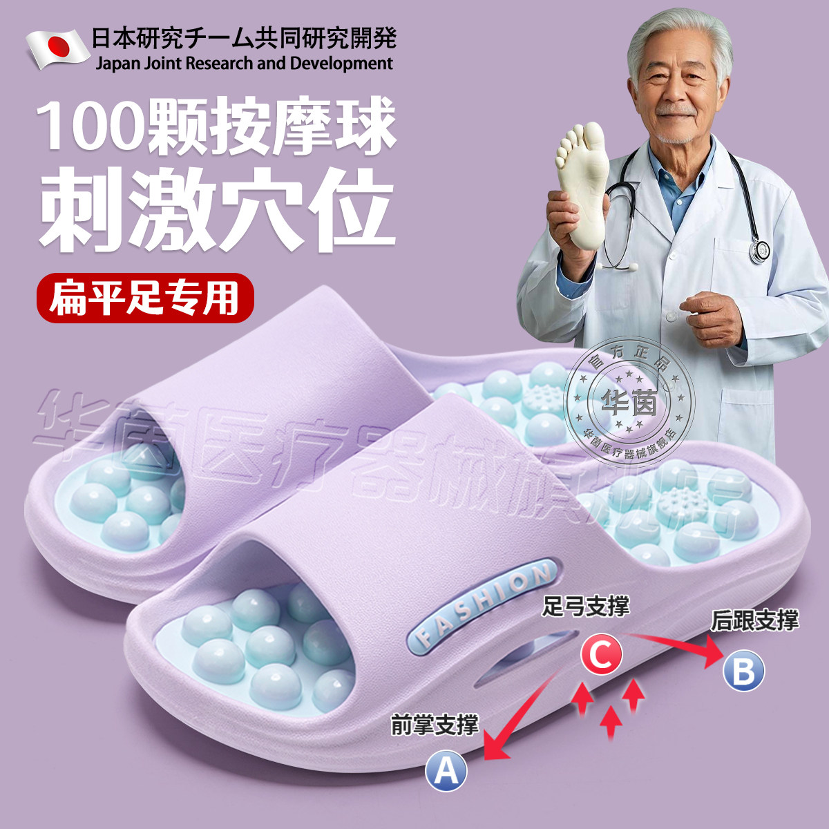 德国足弓支撑拖鞋扁平足外翻矫正按摩足底女凉鞋2026新款防滑家居