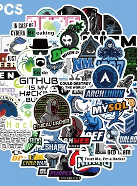 50PCS Hacker Programming Stickers DIY Waterproof Laptop跨境
