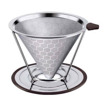 Reusable Coffee Filter Durable Stainless Steel Holder Mesh跨