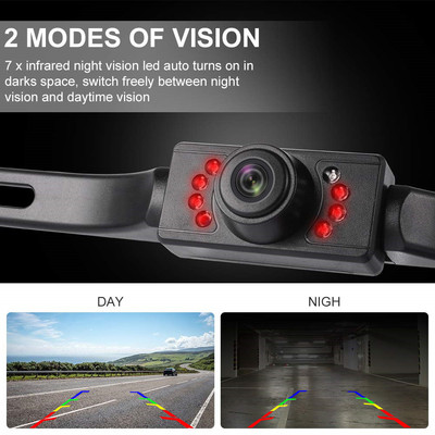 Night Vision License Plate Backup Camera Waterproof HD