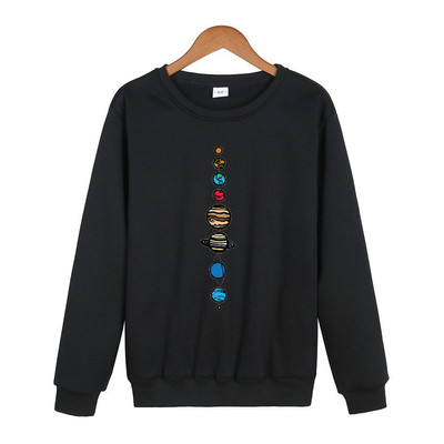 Solar System Planets Colour Hoody Men Hoodies Streetwear
