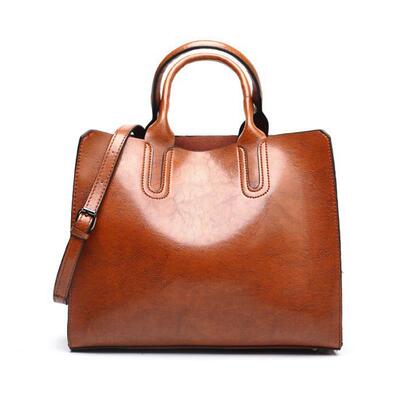 Ladies Oil wax Leather hand bag for Women Tote large bags