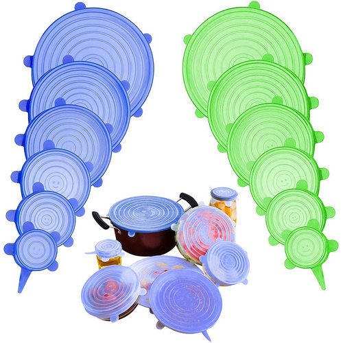 Silicone Stretch Lids Reusable Airtight Food Wrap Covers跨境