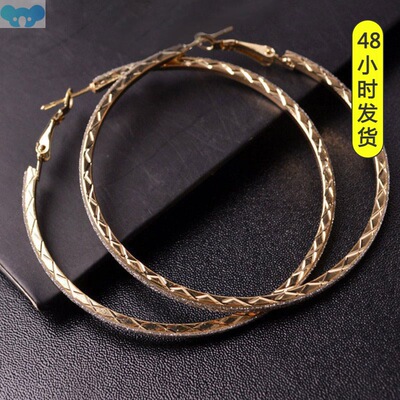 Big Crystal Hoops Earrings 6CM Hoop Round Dangle Earring Je