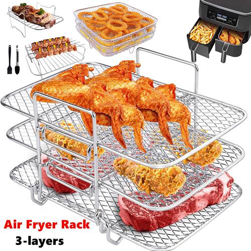 Roasting Rack 3-layers Stackable Grid Air Fryer Holder跨境专