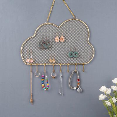Necklace Organizer Wall Hanging Storage Jewelry Hooks Metal