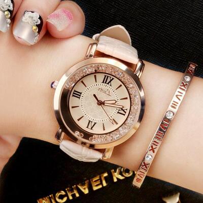 Flowing rhinestone ladies watch fashion student strap watch