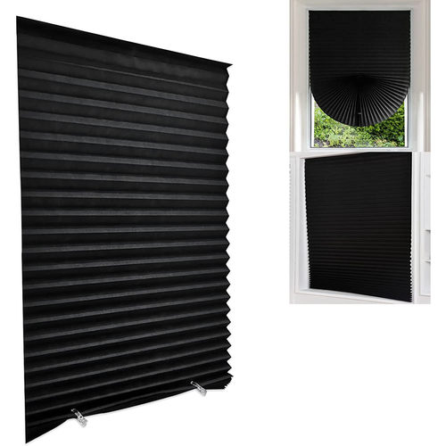 Office Blinds Full Blackout Curtains Self-Adhesive Pleated C