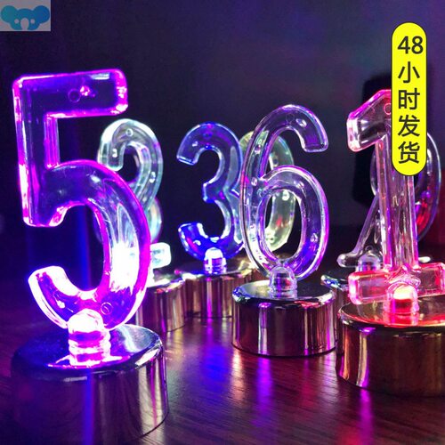 Customize 1PC Electronic Candles Multi Color Flashing Number