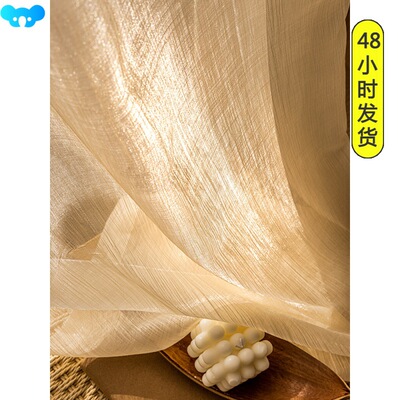 French Style Champagne Sparkling Tulle Curtains For Living跨