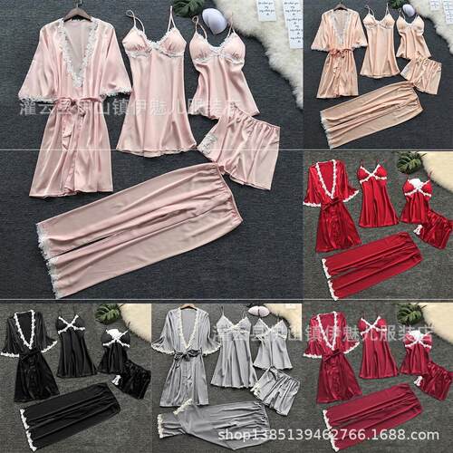 Sexy erotic lingerie women's bathrobe and lace pajamas