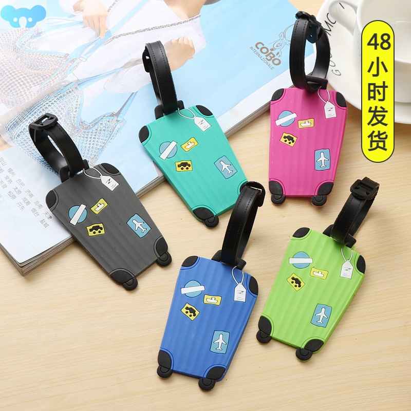 Creative boarding pass Suitcase Cartoon Luggage Tags design