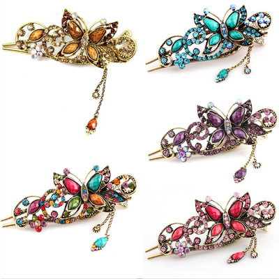 New Fashion Rhinestone Hairpin Flower Leaf Butterfly跨境