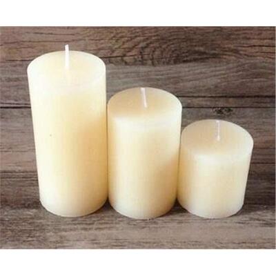 tall pillar real wax candles unscented 5*10 ivory white 180g