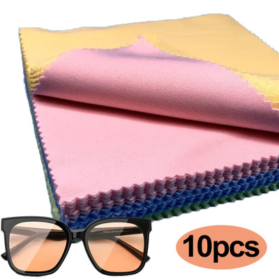 10pcs Glasses Cleaning Cloth Reusable Microfiber Glasses跨境