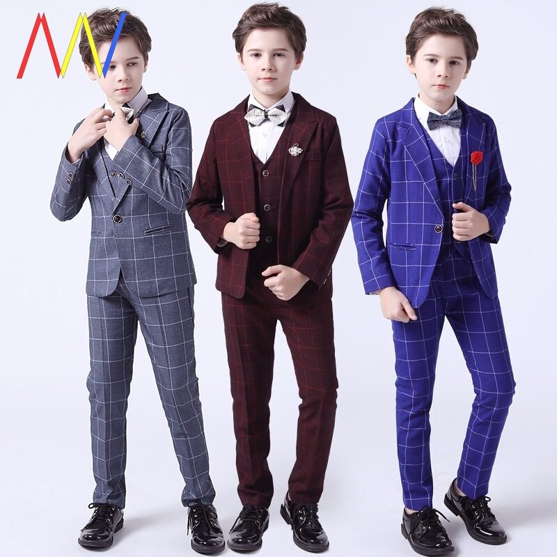 Kids boys suit for Baby boy formal Clothes jacket pants set图片