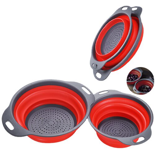 Kitchen Folding Drain Basket Fruit Vegetable Colander 沥水篮