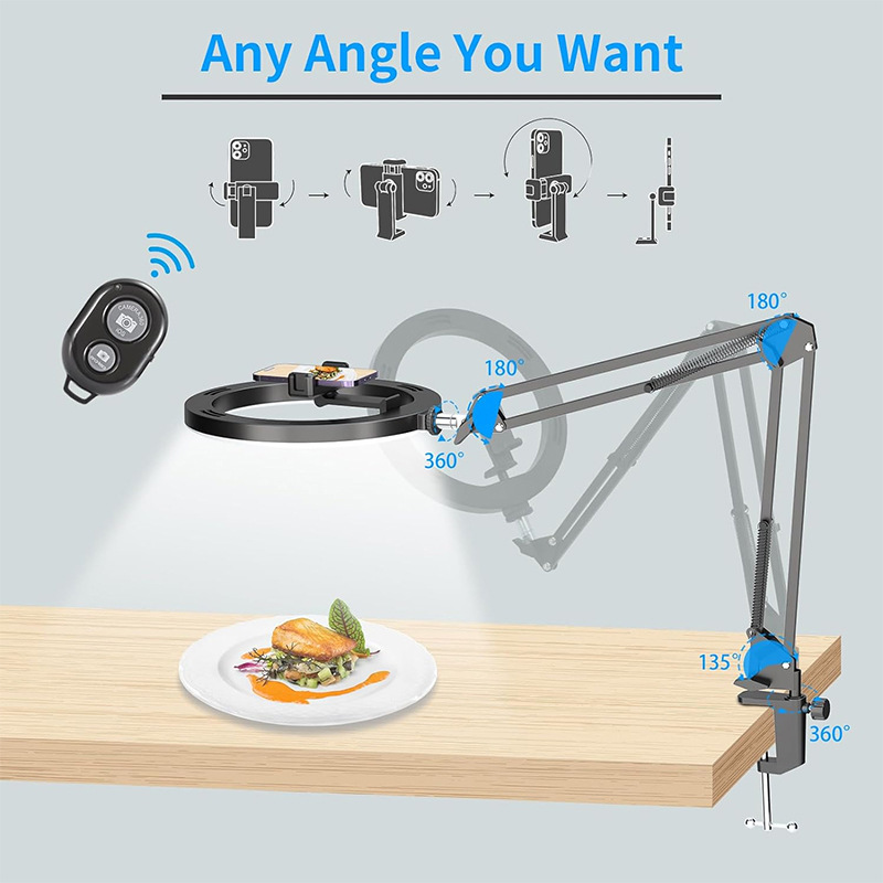 Adjustable Multi-Angle Desktop Overhead Light Desktop Clip